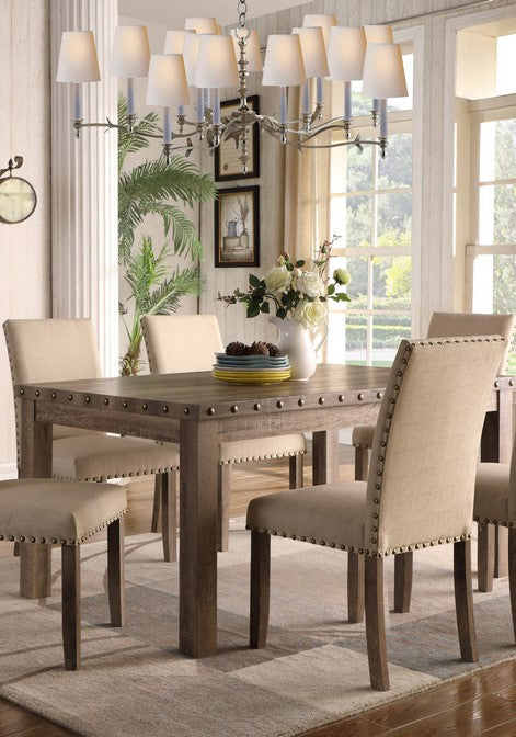 Karoline 5-Pc Wood/Linen Dining Set