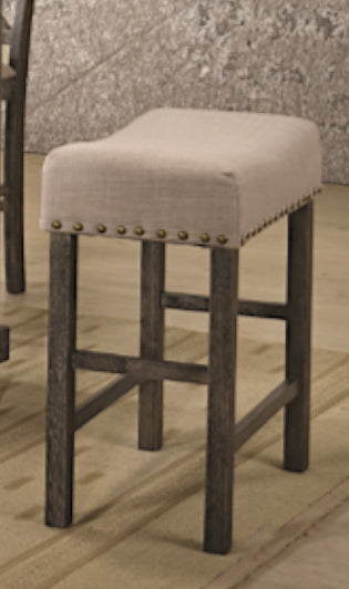 Martha II 2 Beige Fabric/Weathered Gray Counter Height Stools