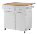 Maylis Natural Brown/White Wood Kitchen Cart