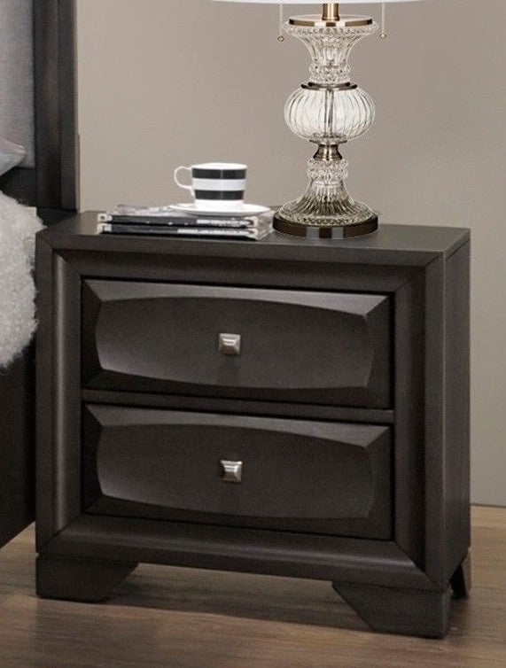 Melanie Espresso Wood 2-Drawer Nightstand