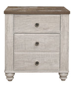 Nashville Antique White/Brown Wood 2-Drawer Nightstand