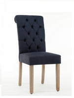 Natalie 2 Blue Linen Fabric Side Chairs