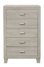 Quinby Light Brown Wood 5-Drawer Chest