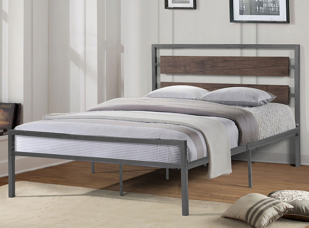 Riccarda Gray/Brown Metal Full Bed