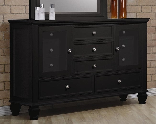 Sandy Beach Black Wood 11-Drawer Dresser