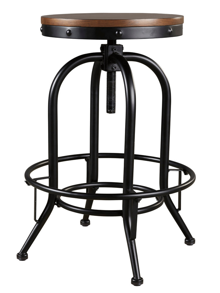 Valebeck 2 Black Tall Swivel Bar Stools