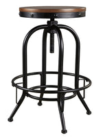 Valebeck 2 Black Tall Swivel Bar Stools