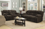 Weissman 2-Pc Chocolate Fleece Manual Recliner Sofa Set