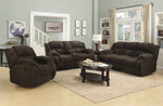 Weissman 3-Pc Chocolate Fleece Manual Recliner Sofa Set