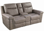 Wixom Taupe Faux Suede 2xPower Recliner Loveseat