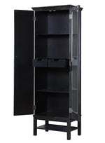 Abrea Rich Brown/Black Tall Accent Cabinet