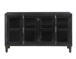 Abree Black Wood Accent Cabinet with Glass Doors