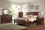 Alessa Cherry Wood Queen Bed (Oversized)