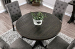 Alfred Antique Black Wood Round Dining Table