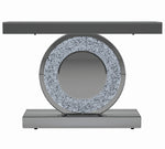 Amala Clear Mirror Console Table with Circular Base