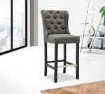 Angeline 2 Gray Linen Fabric Bar Chairs