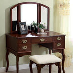 Ashland Cherry Wood Vanity with Mirror & Stool