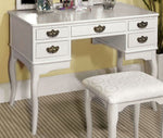 Ashland White Wood Vanity with Mirror & Stool