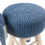 Astride Donkey Blue Fabric/Wood Kids Stool