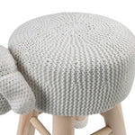 Astride Sheep White Fabric/Wood Kids Stool