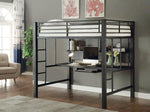 Avalon Black Metal Full Workstation Loft Bed