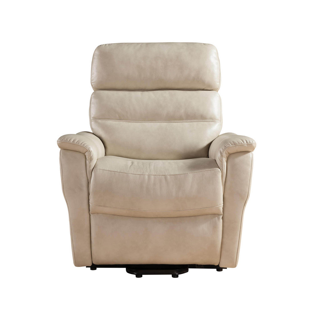 Avery Blanthe Cream Leather Gel Manual Recliner