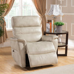 Avery Blanthe Cream Leather Gel Manual Recliner