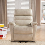 Avery Blanthe Cream Leather Gel Manual Recliner