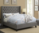 Bancroft Grey Woven Fabric Upholstered King Bed