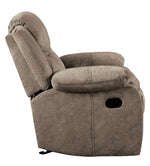 Bastrop Brown Fabric Glider Manual Recliner