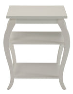 Becci White Wood Square End Table with 2 Open Shelves