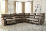 Segburg 4-Pc Driftwood Faux Leather Power Recliner Sectional Sofa