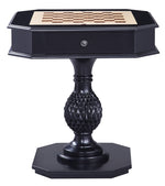 Bishop II Black Wood Game Table with 2 Drawers