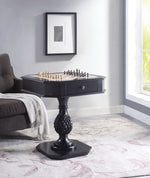 Bishop II Black Wood Game Table with 2 Drawers