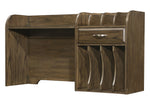 Blanche Brown Gray Wood 2-Drawer Desk with Hutch