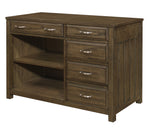 Blanche Brown Gray Wood 4-Drawer Credenza