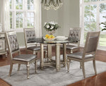 Bling Game 2 Metallic Platinum Wood/Leatherette Side Chairs