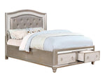 Bling Game 5-Pc Metallic Platinum King Storage Bedroom Set