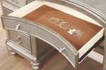 Bling Game Metallic Platinum Wood Vanity Desk