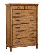 Brenner 5-Pc Rustic Honey Wood King Panel Bedroom Set