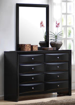 Briana Black Wood 8-Drawer Dresser