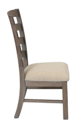 Bruna 2 Beige Linen Fabric/Wood Side Chairs