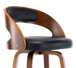Brunella Black Faux Leather/Wood Counter Height Chair