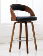 Brunella Black Faux Leather/Wood Counter Height Chair