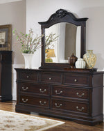 Cambridge Cappuccino Wood 7-Drawer Dresser with Mirror