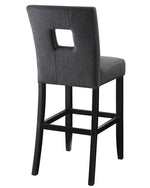 Carey 2 Grey Fabric/Black Wood Counter Height Chairs