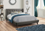 Carrington Grey Woven Fabric Full Platform Bed