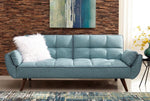 Caufield Turquoise Blue Woven Fabric Sofa Bed