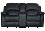 Clarkdale Black Manual Recliner Loveseat with Console