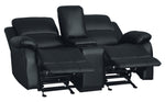 Clarkdale Black Manual Recliner Loveseat with Console